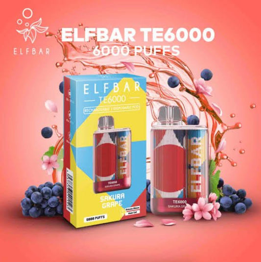 Elf Bar Vape TE6000 Sakura Grape (6000 Puffs) - HAPPYTRAIL